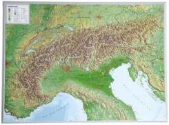 Alpen, Reliefkarte, Gro&szlig;. Alps