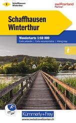 K&uuml;mmerly+Frey Wanderkarte 1 Schaffhausen, Winterthur 1:60.000