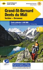 K&uuml;mmerly+Frey Wanderkarte 22 Grand-St-Bernard, Dents du Midi 1:60.000