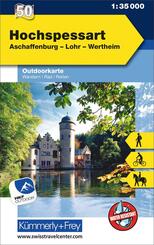 K&uuml;mmerly+Frey Outdoorkarte Deutschland 50 Hochspessart 1:35.000