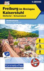 K&uuml;mmerly+Frey Outdoorkarte Deutschland 25 Freiburg im Breisgau, Kaiserstuhl 1:35.000