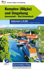 K&uuml;mmerly+Frey Outdoorkarte Deutschland 46 Kempten (Allg&auml;u) und Umgebung 1:35.000