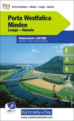 K&uuml;mmerly+Frey Outdoorkarte Deutschland 58 Porta Westfalica, Minden 1:50.000