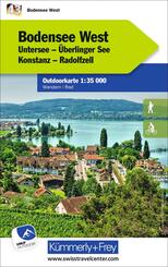 K&uuml;mmerly+Frey Outdoorkarte Deutschland 43 Bodensee West 1:35.000