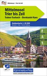 K&uuml;mmerly+Frey Outdoorkarte Deutschland 22 Mittelmosel, Trier bis Zell 1:35.000