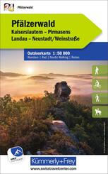 K&uuml;mmerly+Frey Outdoorkarte Deutschland 24 Pf&auml;lzerwald 1:50.000