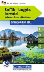 K&uuml;mmerly+Frey Outdoorkarte Deutschland 4 Bad T&ouml;lz, Lenggries, Isarwinkel 1:35.000