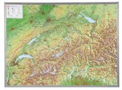 Schweiz, Reliefkarte, Gro&szlig;, m. Aluminiumrahmen