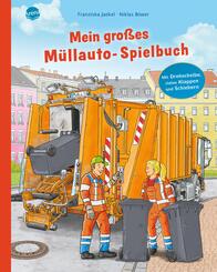 Mein gro&szlig;es M&uuml;llauto-Spielbuch - Pappbilderbuch mit Drehscheibe, vielen Klappen und Schiebern
