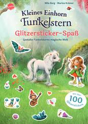 Kleines Einhorn Funkelstern. Glitzersticker-Spa&szlig;. Gestalte Funkelsterns magische Welt