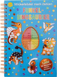 Stickerbilder nach Zahlen. Funkel-Dinosaurier (Mit 1.000 3D-Mosaik-Folienstickern)