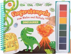 Fingerstempeln zum Malen und R&auml;tseln. Dinosaurier