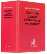 Gesetze des Landes Mecklenburg-Vorpommern (ohne Fortsetzungsnotierung). Inkl. 80. Erg&auml;nzungslieferung