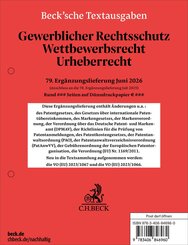 Gewerblicher Rechtsschutz, Wettbewerbsrecht, Urheberrecht  79. Erg&auml;nzungslieferung