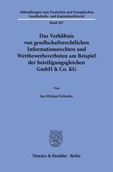 Das Verh&auml;ltnis von gesellschaftsrechtlichen Informationsrechten und Wettbewerbsverboten am Beispiel der beteiligungsgleichen GmbH & Co. KG