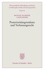 Posteriorit&auml;tsgrundsatz und Verfassungsrecht