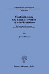Streitverk&uuml;ndung und Nebenintervention im Schiedsverfahren