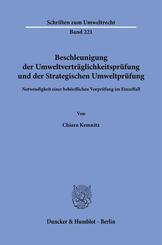 Beschleunigung der Umweltvertr&auml;glichkeitspr&uuml;fung und der Strategischen Umweltpr&uuml;fung