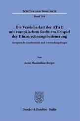 Die Vereinbarkeit der ATAD mit europ&auml;ischem Recht am Beispiel der Hinzurechnungsbesteuerung