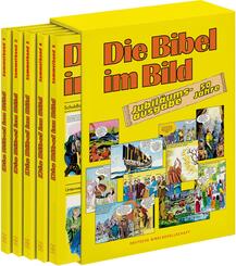 Comic-Reihe "Die Bibel im Bild". 50 Jahre-Jubil&auml;umsausgabe. Kinderbuch-Klassiker ab 8 Jahren mit Geschichten aus dem Alten und Neuen Testament als Comics. 5 Sammelb&auml;nde im Schuber