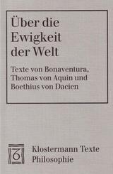 &Uuml;ber die Ewigkeit der Welt