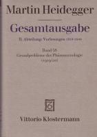 Grundprobleme der Ph&auml;nomenologie (Wintersemester 1919/20)