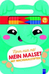 Nimm mich mit: Mein Malset mit Wachsmalstiften 4+ (Cover Elefant)