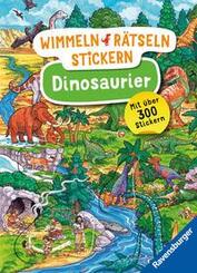 Wimmeln, R&auml;tseln, Stickern: Dinosaurier