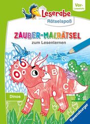 Leserabe R&auml;tselspa&szlig; - Zauber-Malr&auml;tsel zum Lesenlernen: Dinos (Vor-Lesestufe)