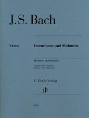 Inventionen und Sinfonien f&uuml;r Klavier zu zwei H&auml;nden. Urtextausgabe ohne Fingersatz