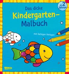 Ausmalbilder f&uuml;r Kita-Kinder: Das dicke Kindergarten-Malbuch: Mit farbigen Vorlagen und lustiger Fehlersuche