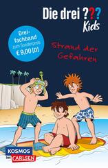 Die drei ??? Kids: Strand der Gefahren. Dreifachband. (Enth&auml;lt die B&auml;nde: Achtung, Strandr&auml;uber!, Insel der Haie, Surfstrand in Gefahr)