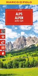 MARCO POLO Reisekarte Alpen 1:650.000