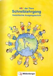ABC der Tiere 1/2 -&nbsp;1./2. Jahrgangsstufe, Schreiblehrgang Vereinfachte Ausgangsschrift zu Lesen in Silben (Silbenfibel)