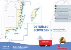 Sportbootkarten Satz 11: Ostk&uuml;ste Schweden 1 (Ausgabe 2025/2026)