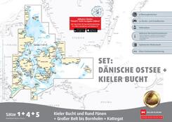 Sportbootkarten Satz 1, 4 und 5   Set: D&auml;nische Ostsee und Kieler Bucht (Ausgabe 2026)