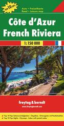 freytag & berndt Stra&szlig;enkarte C&ocirc;te d'Azur 1:150.000