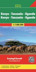 freytag & berndt Stra&szlig;enkarte Kenya - Tansania - Uganda - Ruanda 1:2 Mio.