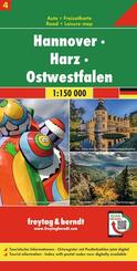 freytag & berndt Stra&szlig;enkarte Hannover - Harz - Ostwestfalen 1:150.000