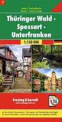 freytag & berndt Stra&szlig;enkarte Th&uuml;ringer Wald - Spessart - Unterfranken 1:150.000