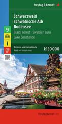 freytag & berndt Stra&szlig;enkarte Schwarzwald - Schw&auml;bische Alb - Bodensee 1:150.000