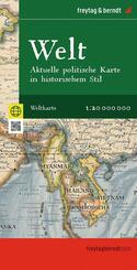 freytag & berndt Stra&szlig;enkarte Weltkarte: Aktuelle politische Karte in historischem Stil 1:20 Mio.