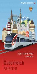 freytag & berndt Rail Travel Map &Ouml;sterreich 1:500.000