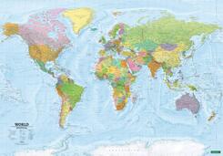 freytag & berndt Poster World map, political - physical, english 1:20 Mio.