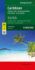 freytag & berndt Stra&szlig;enkarte Karibik, Jamaika - Haiti - Dominikanische Republik - Puerto Rico 1:1,8 Mio.