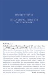 Gedanken w&auml;hrend der Zeit des Krieges (1915) und weitere Texte zum Weltgeschehen (1917-1921)