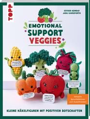 Emotional Support Veggies. Kleine H&auml;kelfiguren mit positiven Botschaften