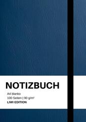 Notizbuch A4 blanko blau - 100 Seiten Soft Cover - FSC Papier