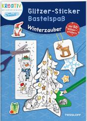 Glitzer-Sticker Bastelspa&szlig;. Winterzauber