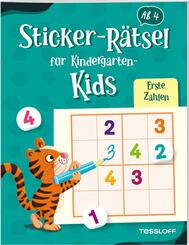 Sticker-R&auml;tsel f&uuml;r Kindergarten-Kids. Erste Zahlen